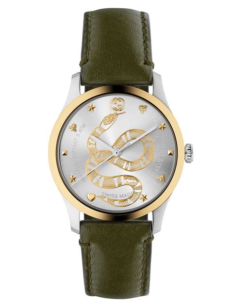 gucci snake watch green|gucci watch snake face.